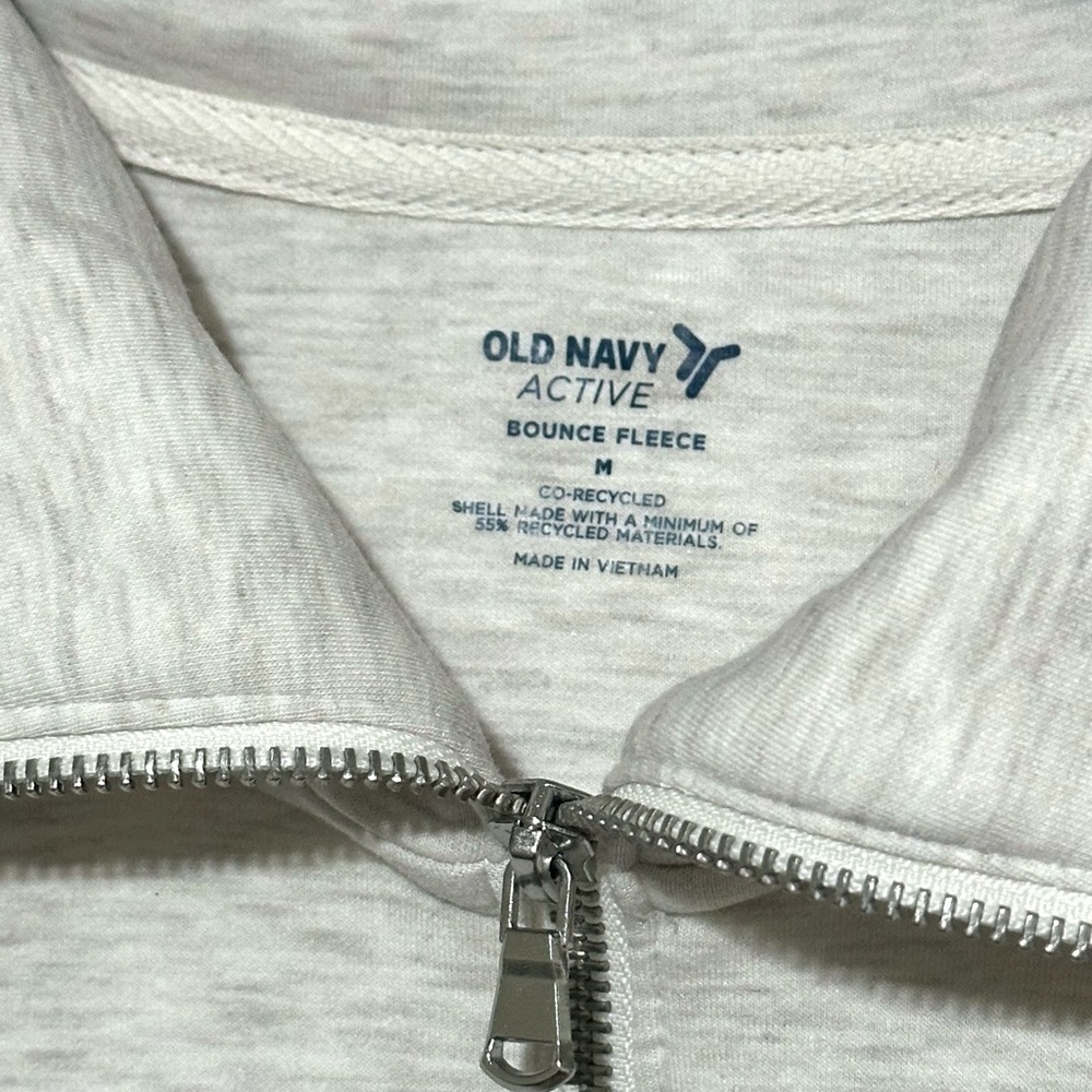 Old Navy Active Bounce Fleece Heathered Quarter Zip Pullover Sweatshirt Medium - Picture 3 of 4